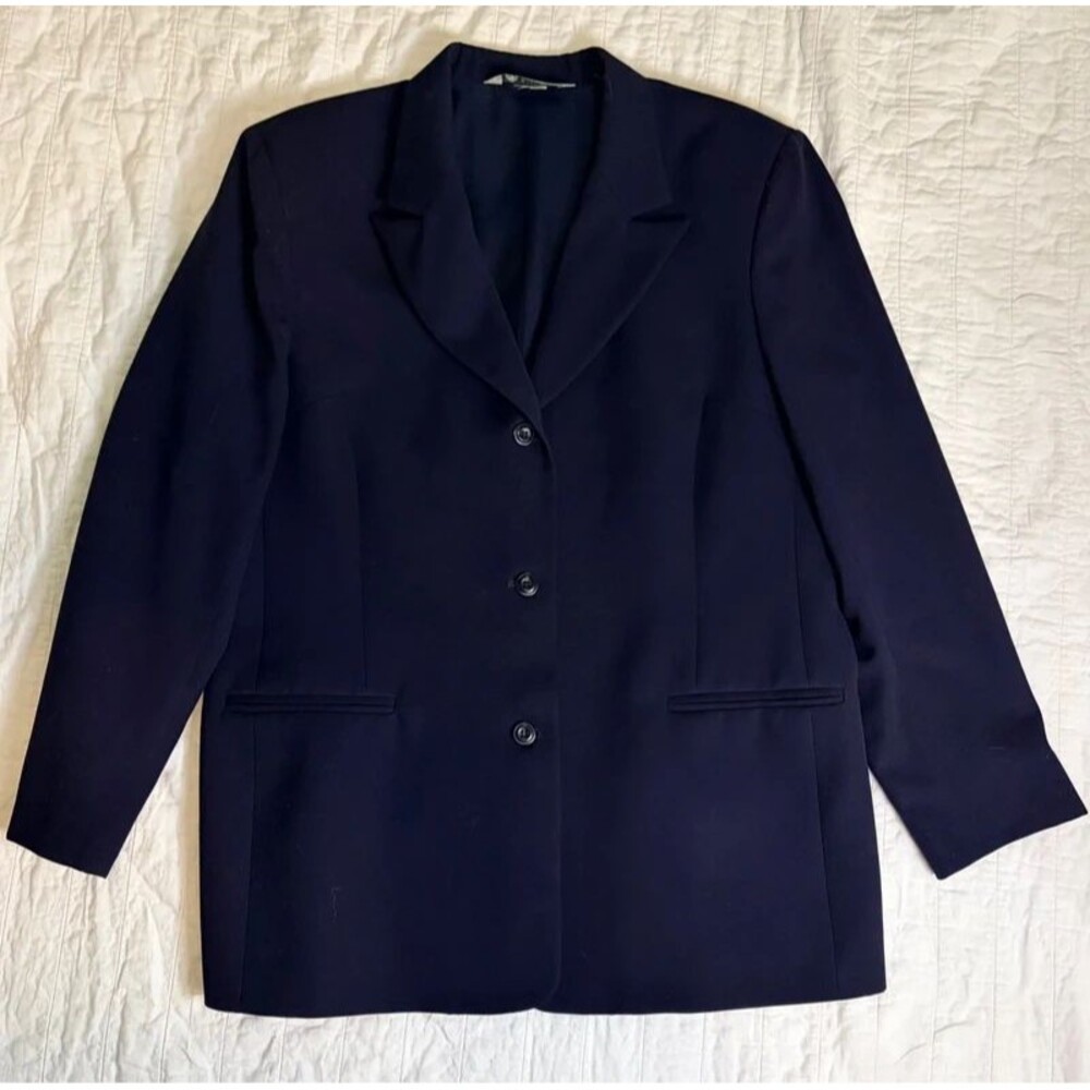 Vintage Austin Reed Navy Blazer Women's Size 16 - 100% Worsted Wool Tailored